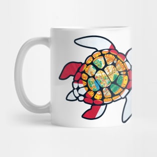 Sea Turtle Florida Flag Plastic Free Save The Sea Colorful Rainbow Turtles Mug